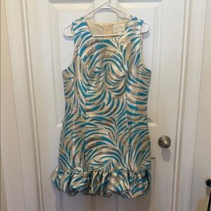 Lilly Pulitzer Blue and Silver Swirl Dress